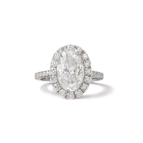 4.5ct Oval with halo and half eternity pavé band - Image 3