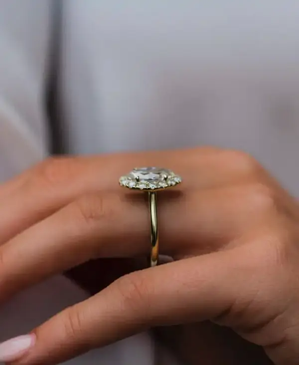 4ct oval 12x7mm with Halo