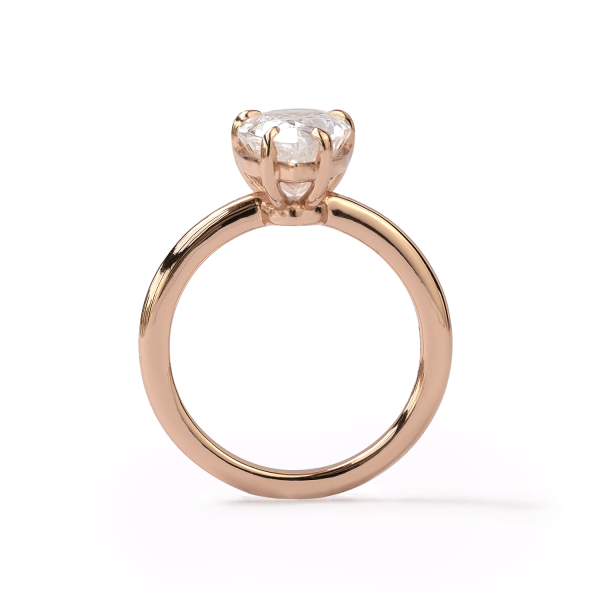 3ct Pear Moissanite 4 Claw Solitaire Ring - Image 2