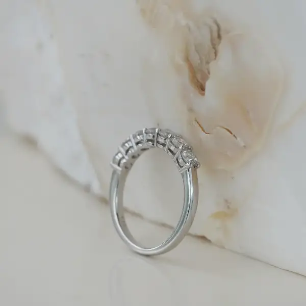 7 Stone 3mm Half Eternity Wedding Band - Image 3