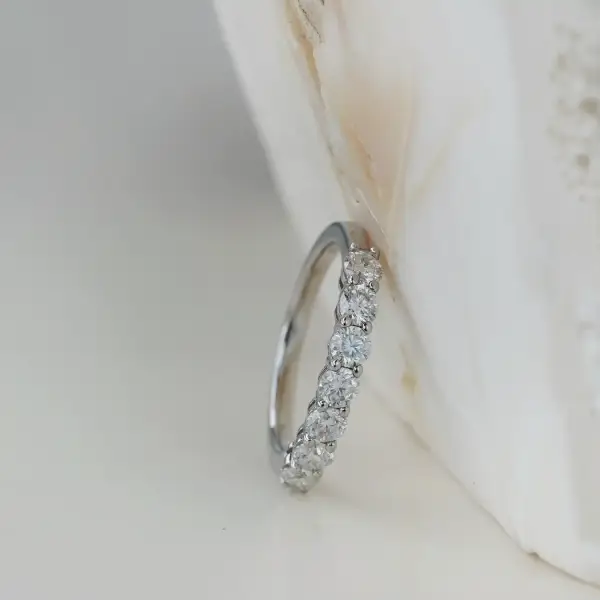 7 Stone 3mm Half Eternity Wedding Band - Image 4