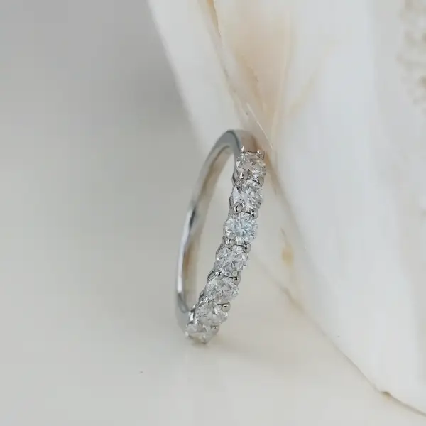 7 Stone 3mm Half Eternity Wedding Band - Image 2