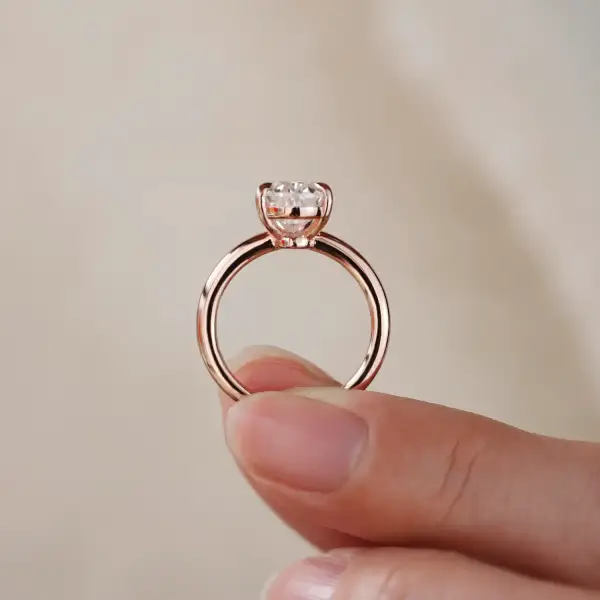 3ct Pear Moissanite 4 Claw Solitaire Ring - Image 5