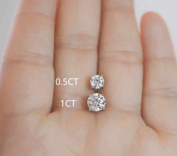 Brilliant Round Moissanite Stud Earrings - Image 2