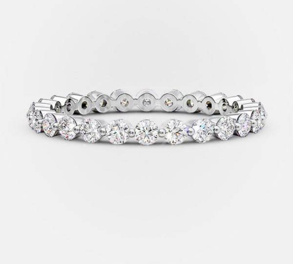 Full Eternity Brilliant Round Moissanite Bubble Band
