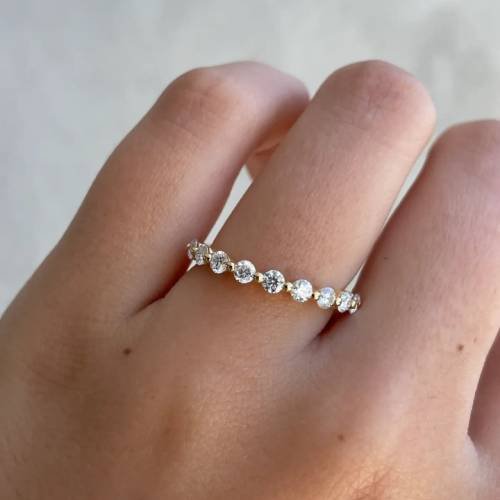 2.5mm Brilliant Round Eternity Moissanite Wedding Band
