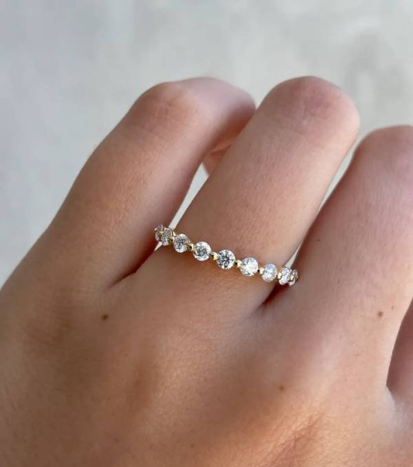 2.5mm Brilliant Round Eternity Moissanite Wedding Band