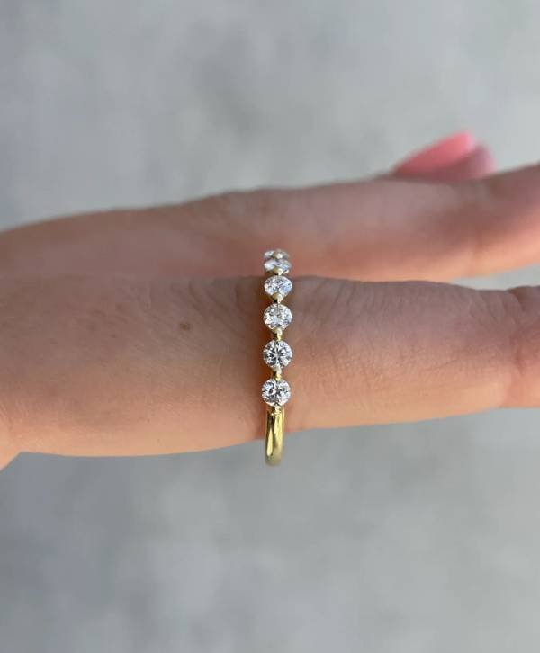 2.5mm Brilliant Round Eternity Moissanite Wedding Band - Image 2