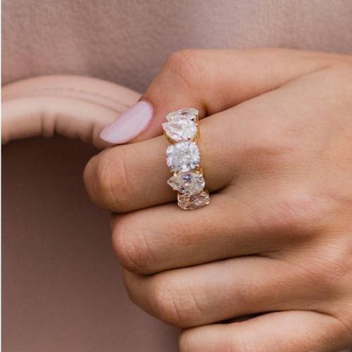 7 ct total Oval,Pear and Cushion Cut Moissanite Band