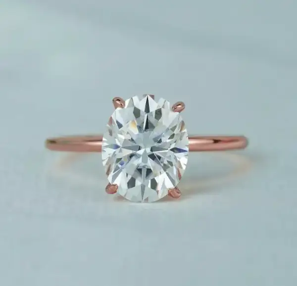 3.5 Ct11x8mm Modern Oval Cut Moissanite with Hidden Halo