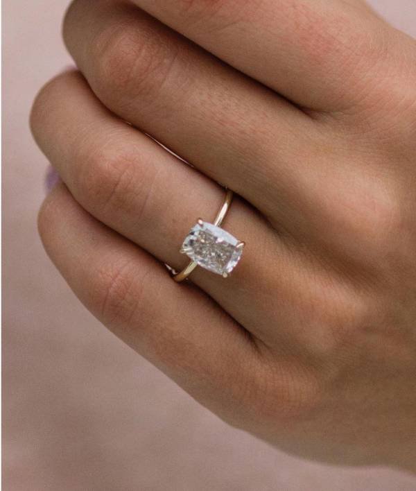 2.ct Crushed Ice or Brilliant Cut Cushion Cut Moissanite with hidden halo - Image 3