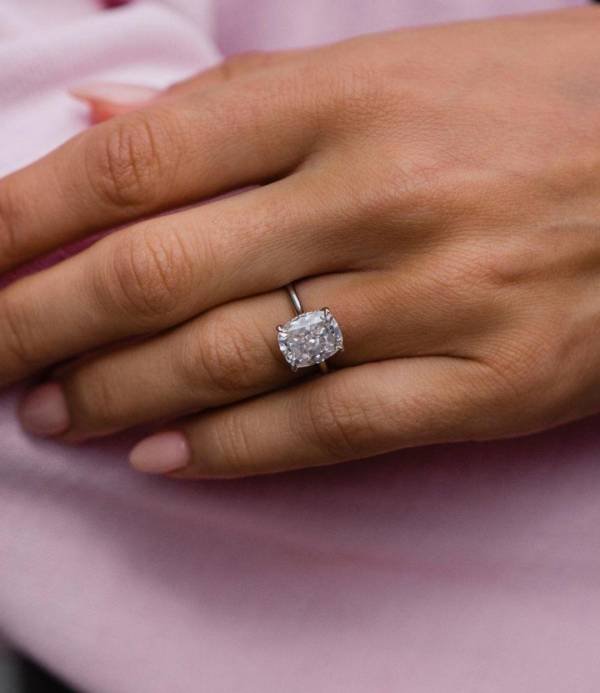 3.Ct Crushed Ice Cushion Shape Moissanite
