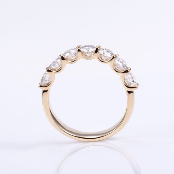 7 Piece Brilliant Round Moissanite Half Eternity Curved Band - Image 2