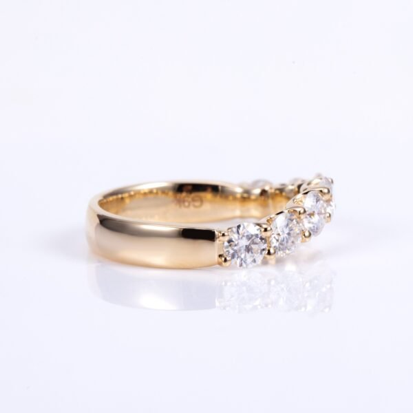 7 Piece Brilliant Round Moissanite Half Eternity Curved Band - Image 3