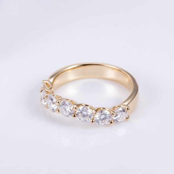 7 Piece Brilliant Round Moissanite Half Eternity Curved Band - Image 5
