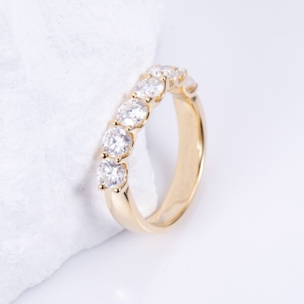 7 Piece Brilliant Round Moissanite Half Eternity Curved Band - Image 6