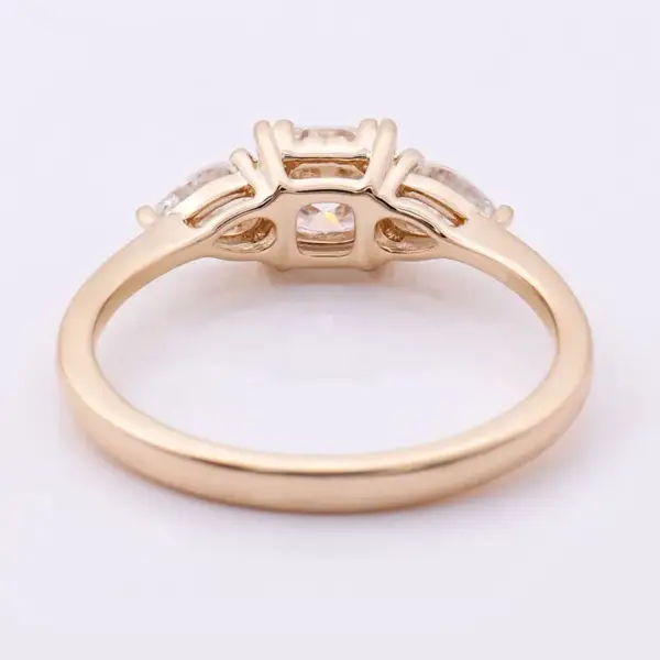 0.6ct Cushion Moissanite Three-Stone Ring - Image 4