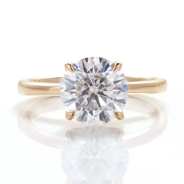 1.2ct Round Brilliant Cut Moissanite Classic Solitaire Style Ring