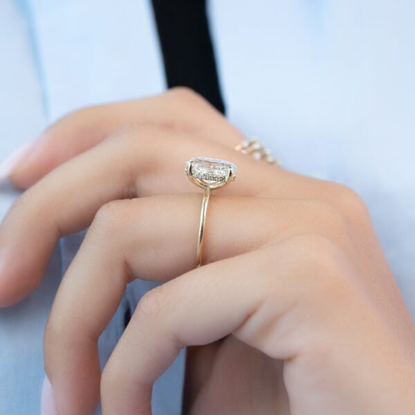 2ct Oval Moissanite With Hidden Halo - Image 6