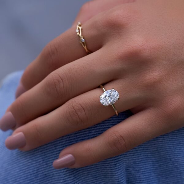 2ct Oval Moissanite With Hidden Halo - Image 7