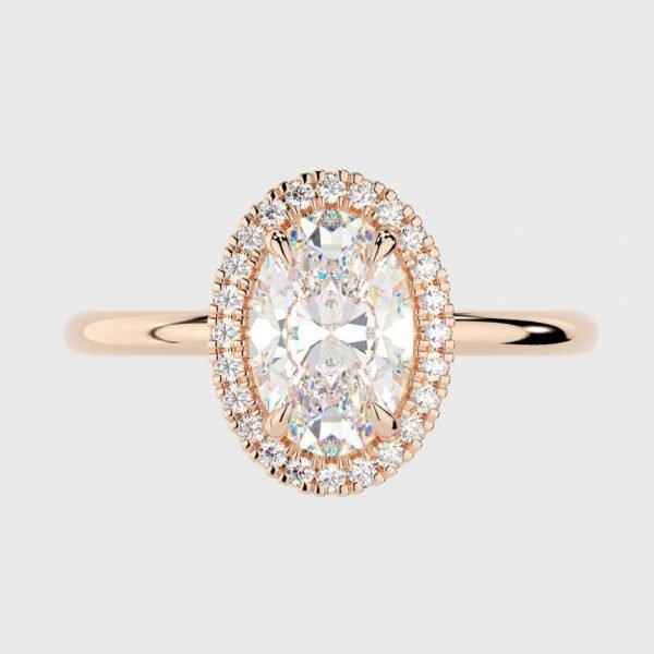 1.5ct Oval Moissanite with Halo - Image 4