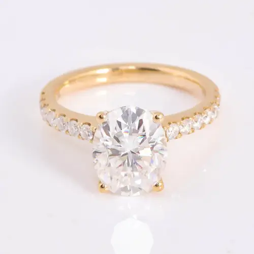 2.0ct Oval Brilliant Cut Moissanite Solitaire Ring
