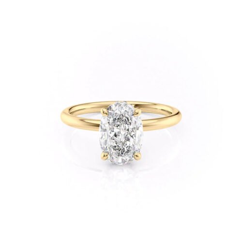 2ct Oval Moissanite Engagement Ring With Wrap Hidden Halo