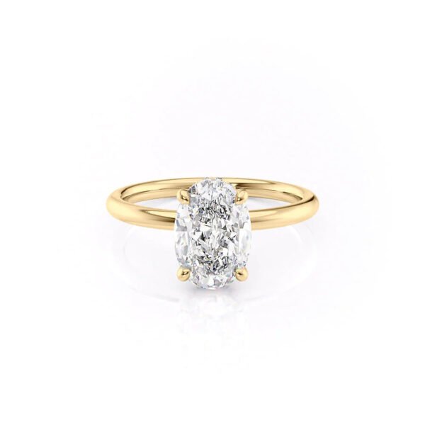 2ct Oval Moissanite Engagement Ring With Wrap Hidden Halo