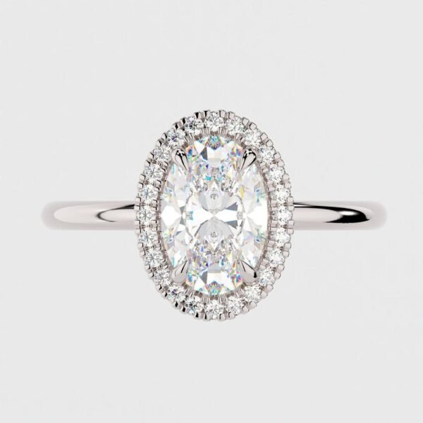 1.5ct Oval Moissanite with Halo - Image 3