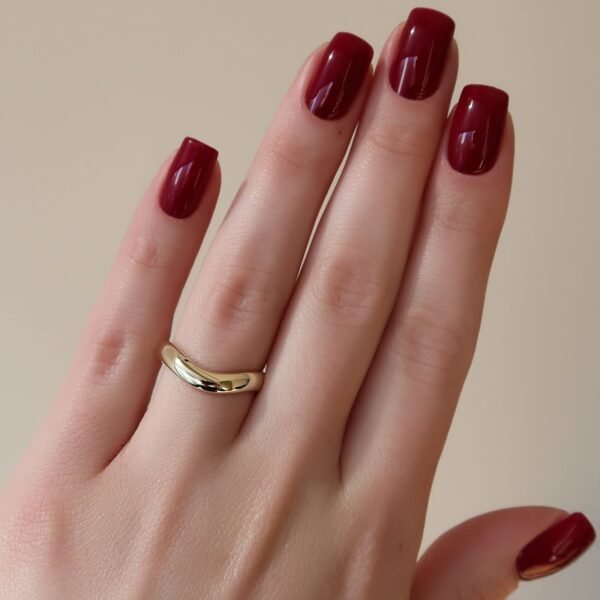 Plain Curved Wedding Band - Image 5