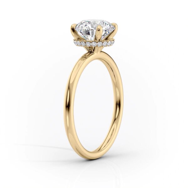 2ct Oval Moissanite Engagement Ring With Wrap Hidden Halo - Image 2