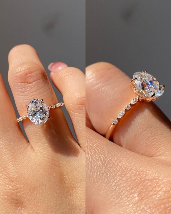 2ct Oval Moissanite with Accent stones - Image 2