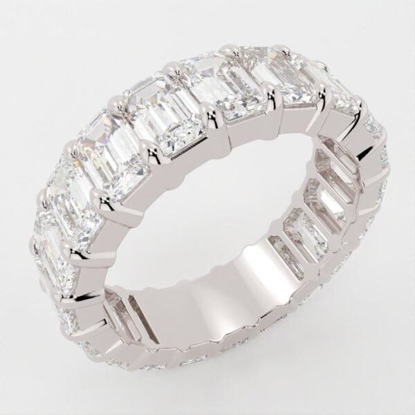 Emerald Moissanite Full Eternity Band - Image 4