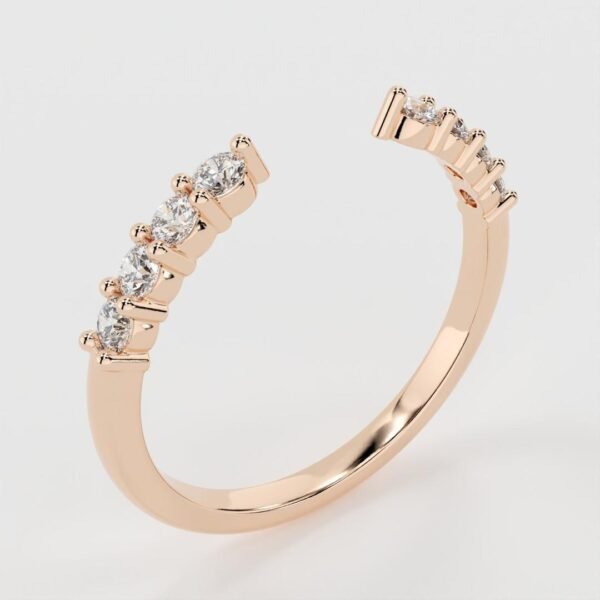 2mm Brilliant Round Moissanite Open Band - Image 2
