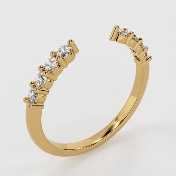 2mm Brilliant Round Moissanite Open Band - Image 3