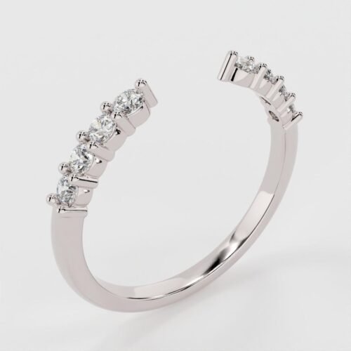 2mm Brilliant Round Moissanite Open Band