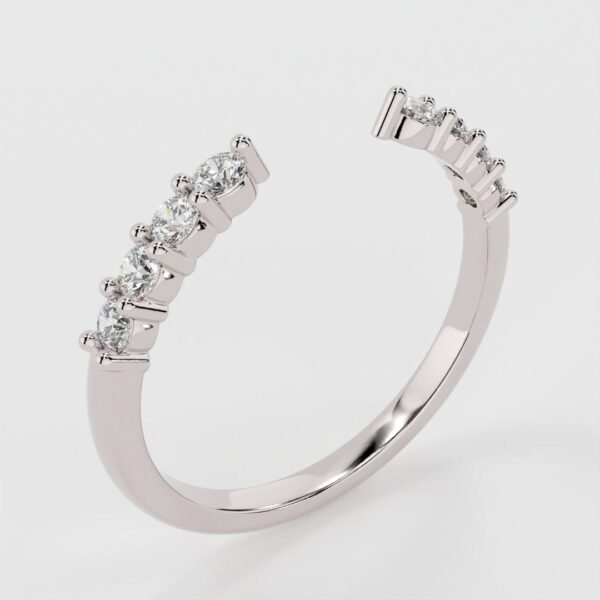 2mm Brilliant Round Moissanite Open Band