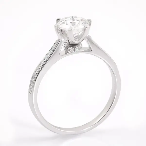 Classic 6-Prong 1ct Moissanite Engagement Ring - Image 5