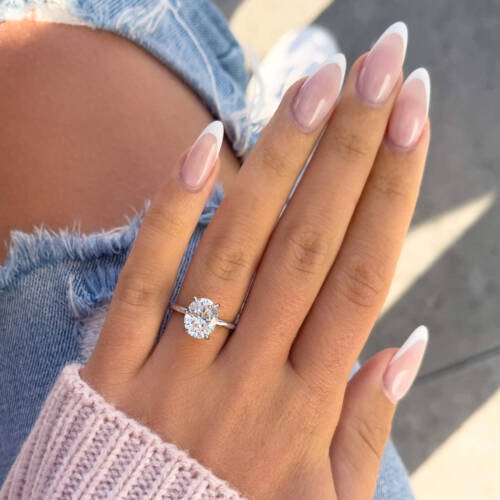 3ct Oval Moissanite With Hidden Halo