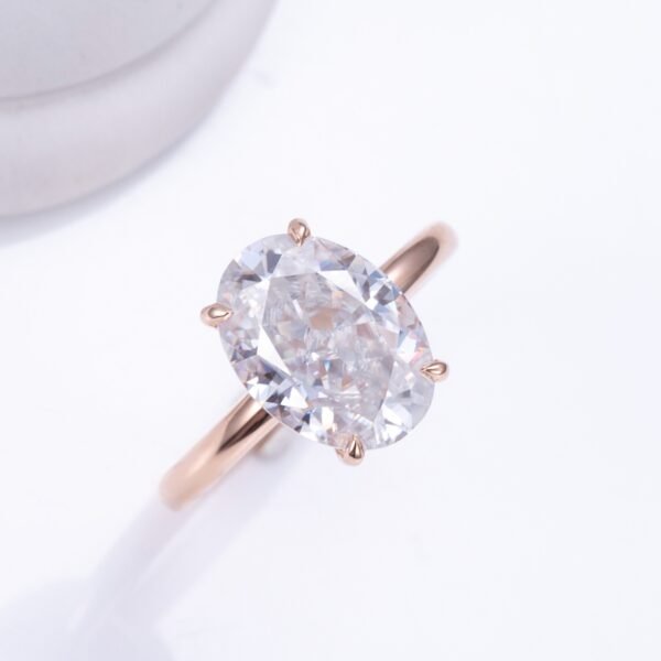 4ct Oval Moissanite with Hidden Halo - Image 2