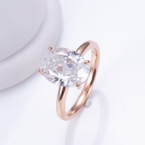 4ct Oval Moissanite with Hidden Halo