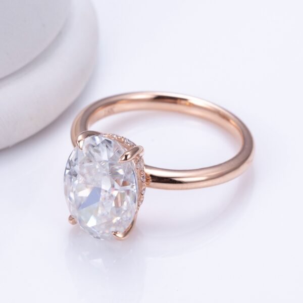 4ct Oval Moissanite with Hidden Halo - Image 3