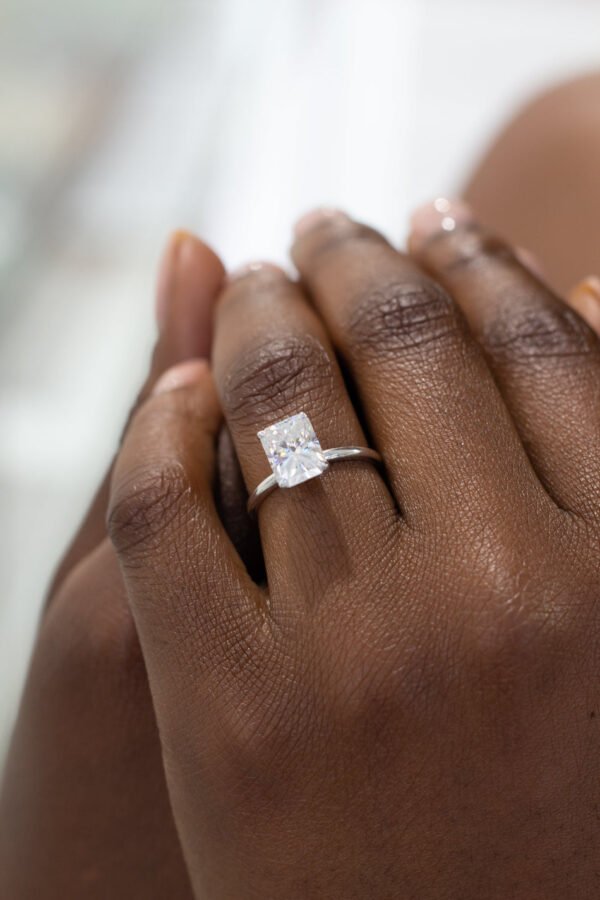 2ct Radiant Moissanite Solitaire Engagement Ring - Image 2