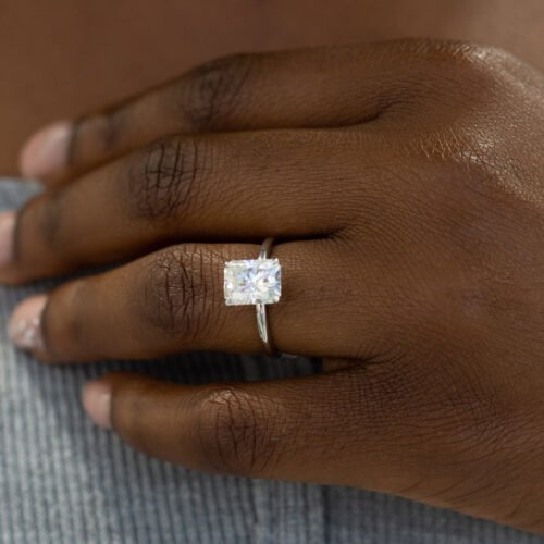 2ct Radiant Moissanite Solitaire Engagement Ring