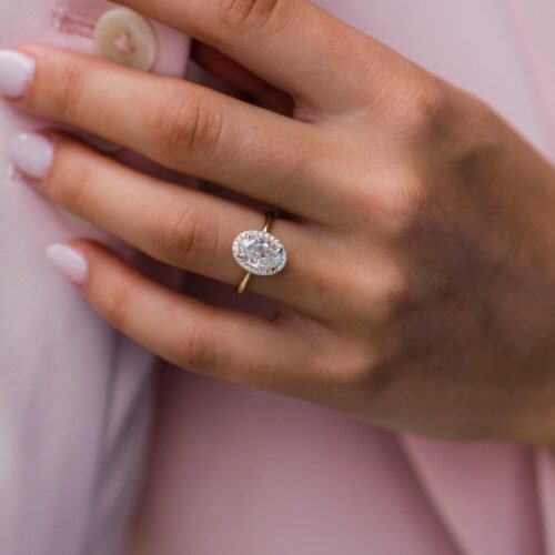 1.5ct Oval Moissanite with Halo