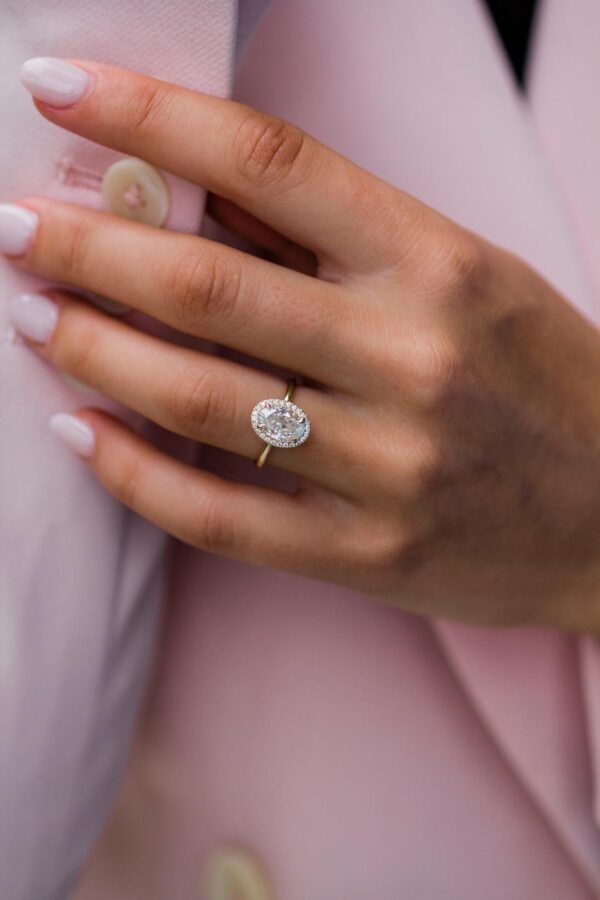 1.5ct Oval Moissanite with Halo