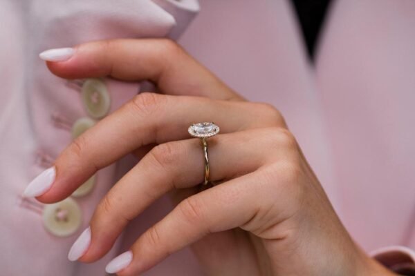1.5ct Oval Moissanite with Halo - Image 2