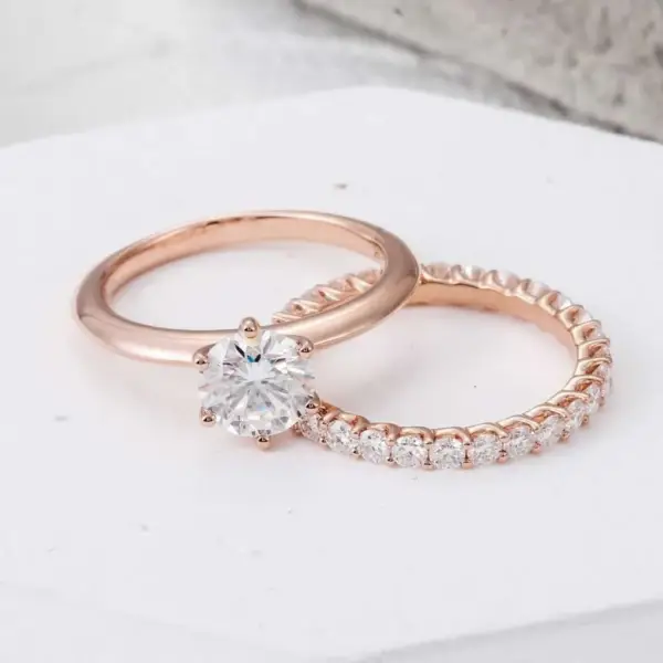 2ct Brilliant Round Solitaire Bridal Set - Image 2