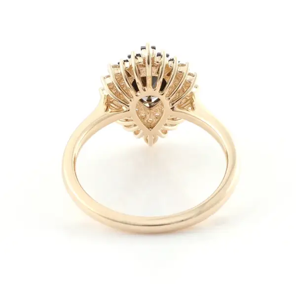 0.8ct Vintage Black Pear Moissanite Ring - Image 4