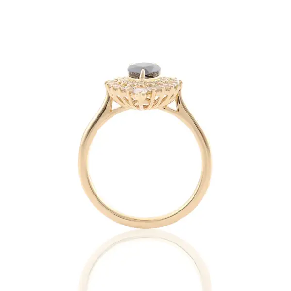 0.8ct Vintage Black Pear Moissanite Ring - Image 5
